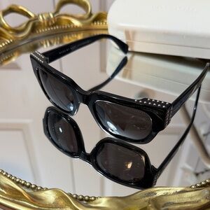 Marc Jacobs Black Cat-Eye Sunglasses with Stud Accents